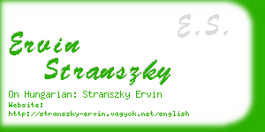 ervin stranszky business card